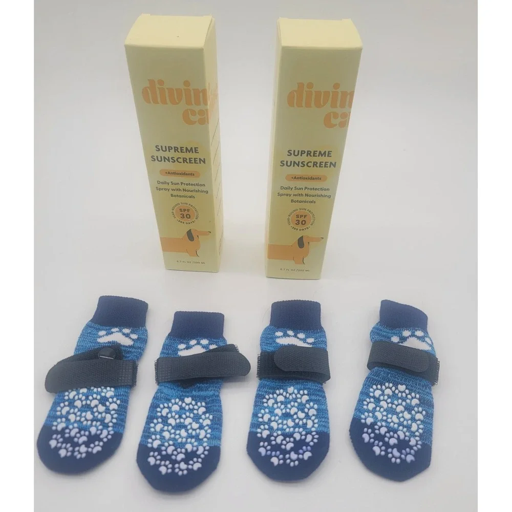 Divine Canine Supreme Sunscreen Bundle Bonus Dog Paw Socks Pet Care‎
